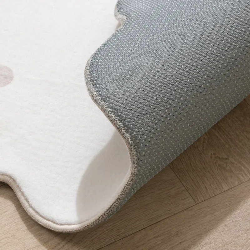 Teppich Kinderzimmer Rund - Cloudy Dots Weiß