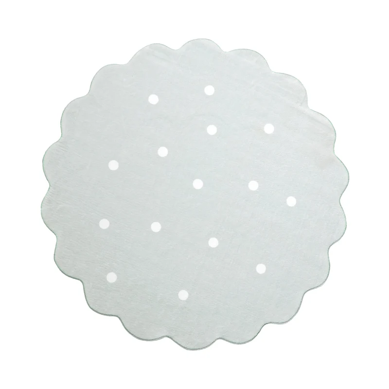 Teppich Kinderzimmer Rund - Cloudy Dots Minze