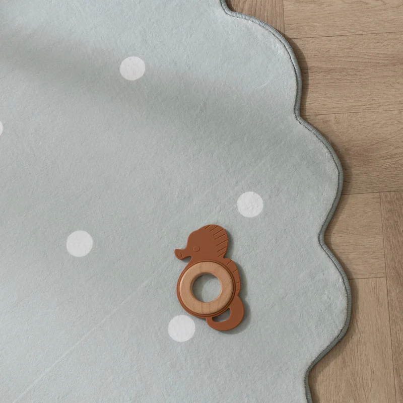 Teppich Kinderzimmer Rund - Cloudy Dots Minze