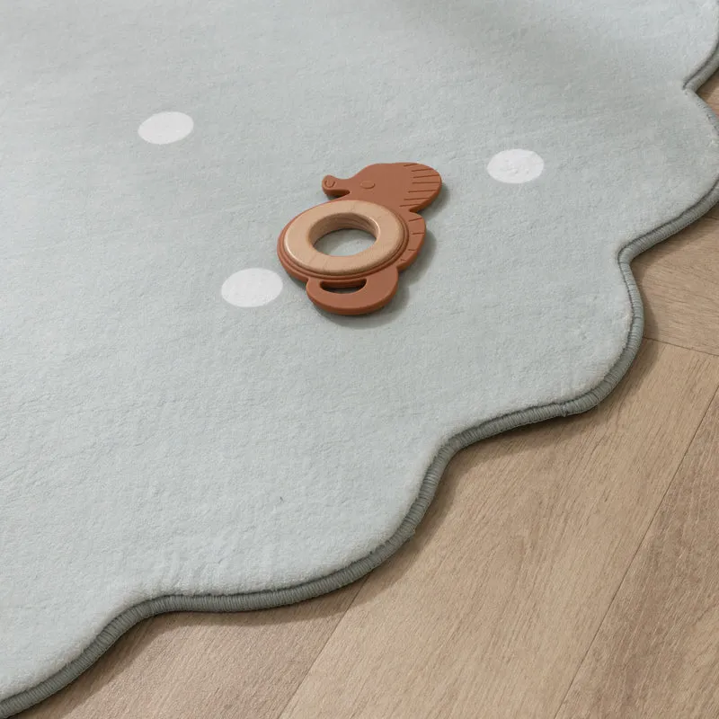 Teppich Kinderzimmer Rund - Cloudy Dots Minze