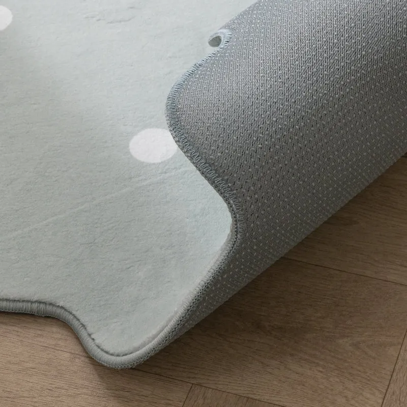Teppich Kinderzimmer Rund - Cloudy Dots Minze