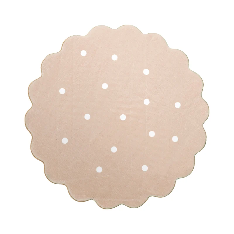 Teppich Kinderzimmer Rund - Cloudy Dots Beige