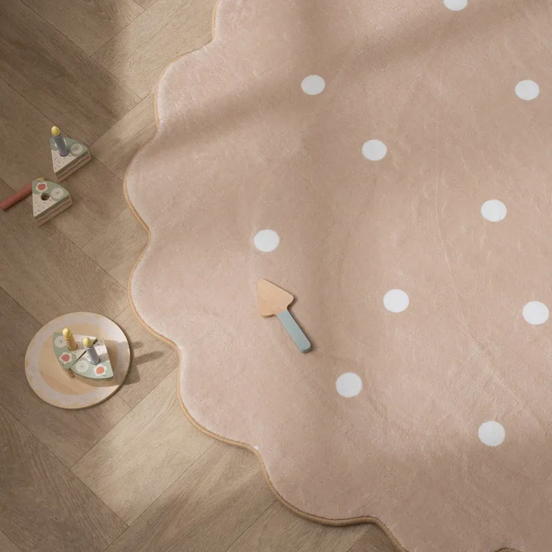 Teppich Kinderzimmer Rund - Cloudy Dots Beige