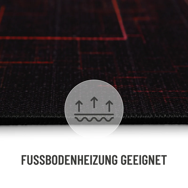 Gewebter Gamerteppich bedruckt Schwarz Multi "Quantum Warp" WECONhome