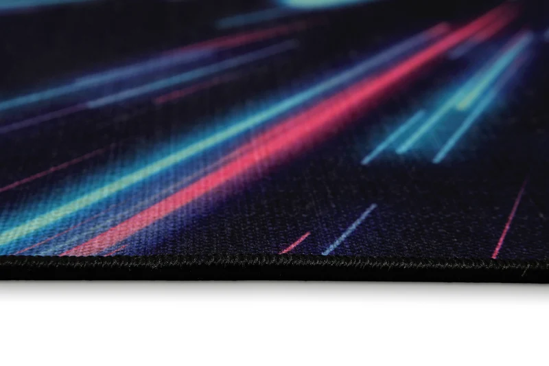 Gewebter Gamerteppich bedruckt Schwarz Multi "Neon Horizon" WECONhome