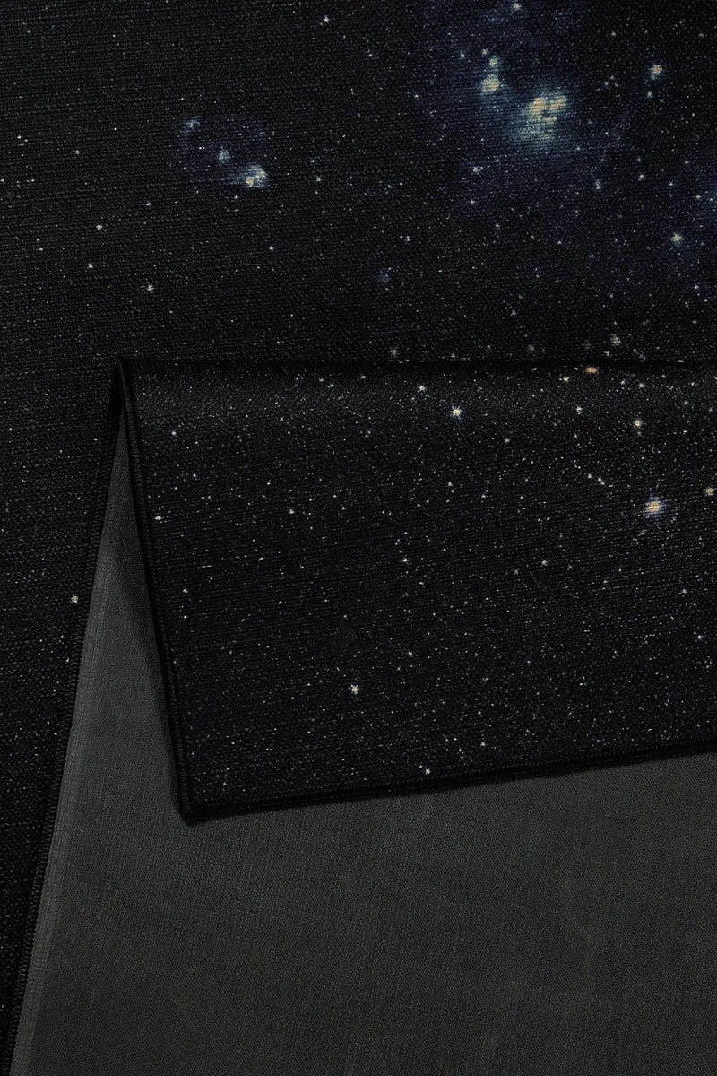 Gewebter Gamerteppich bedruckt Schwarz Multi "Galactic Glow" WECONhome