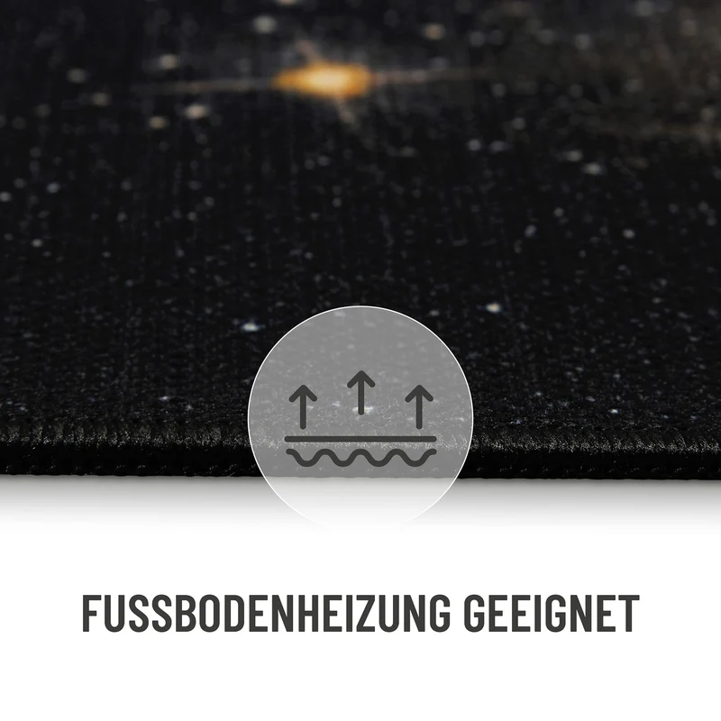 Gewebter Gamerteppich bedruckt Schwarz Multi "Galactic Glow" WECONhome