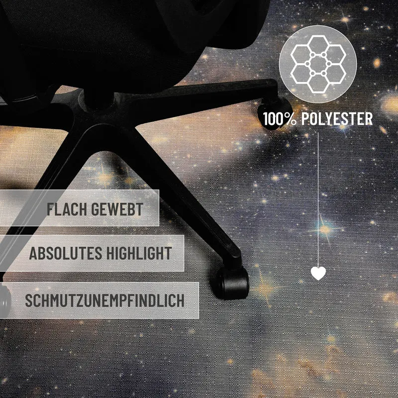 Gewebter Gamerteppich bedruckt Schwarz Multi "Galactic Glow" WECONhome
