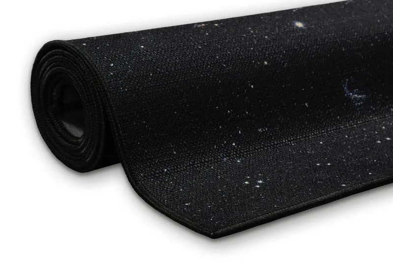Gewebter Gamerteppich bedruckt Schwarz Multi "Galactic Glow" WECONhome