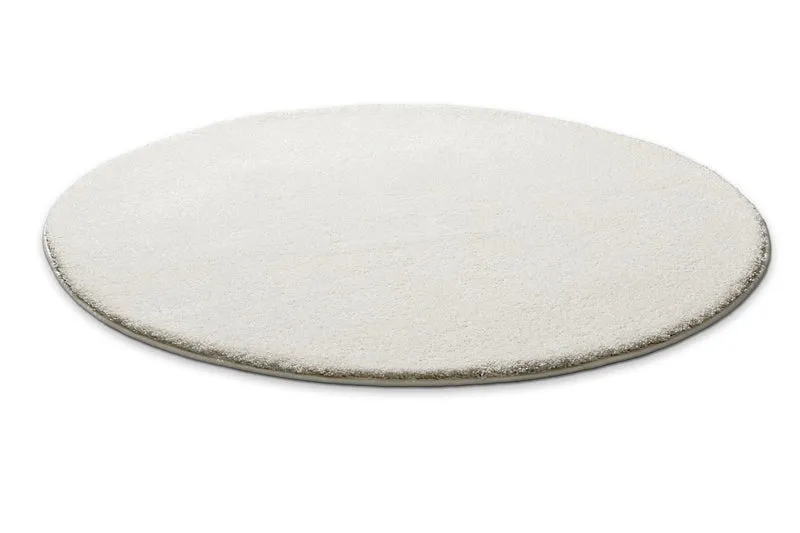 Kurzflorteppich Rund Creme Weiß "Manta" Homie Living
