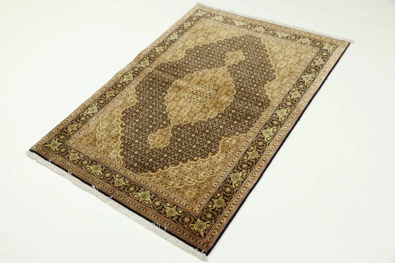 Perserteppich - Täbriz - Royal - 101 x 148 cm - dunkelbeige