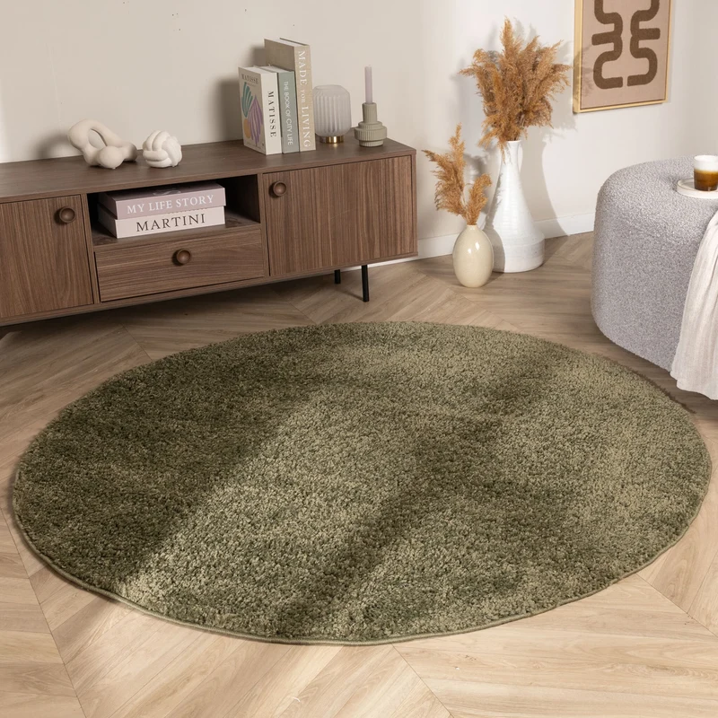 Teppich Hochflor Rund - Wish Grün
