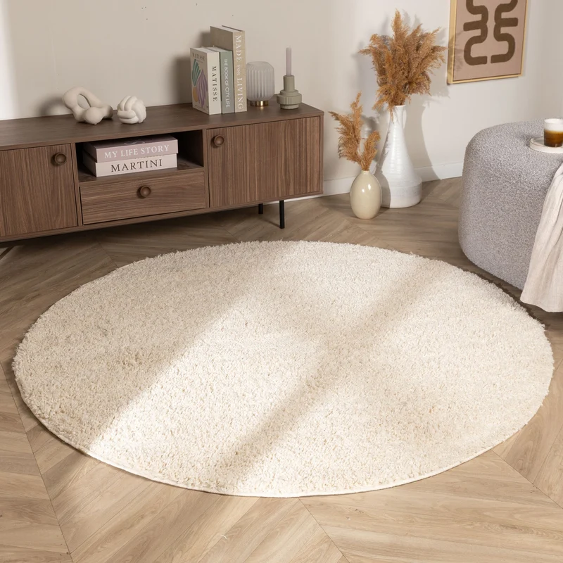 Teppich Hochflor Rund - Wish Creme