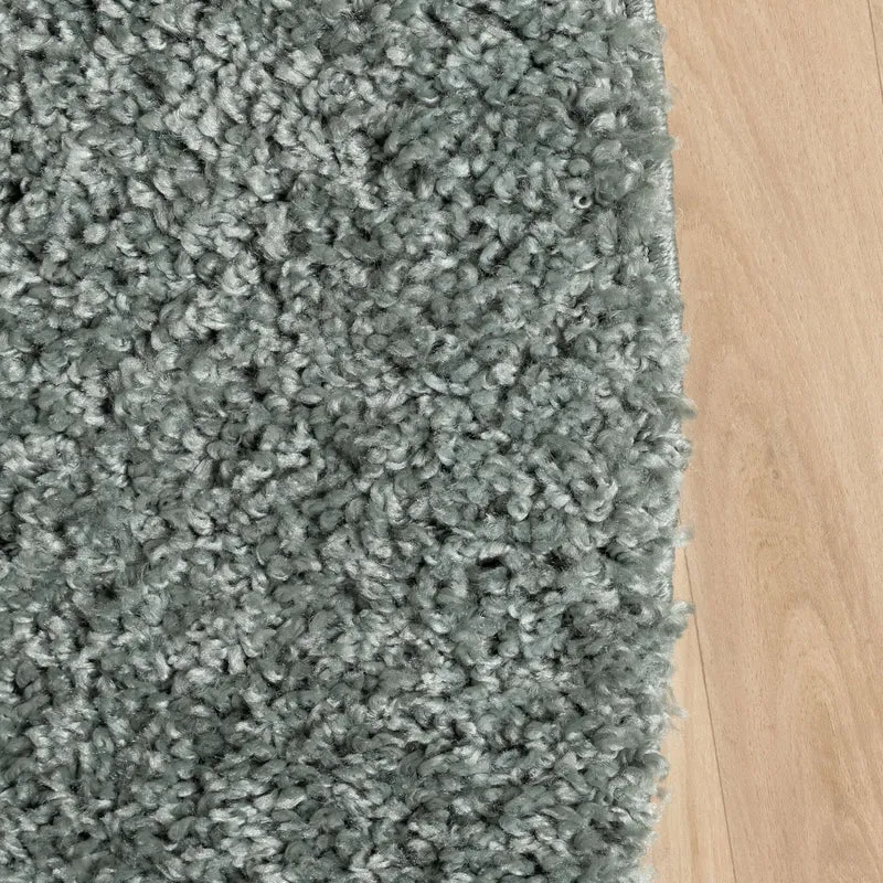 Teppich Hochflor Rund - Wish Blau Grün