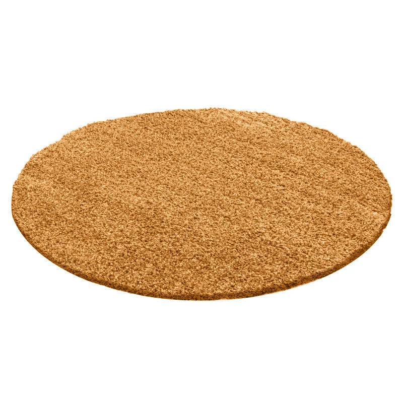 Round High Pile Rug - Solid Yellow