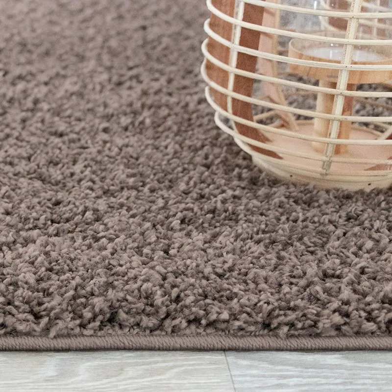 Teppich Hochflor Rund - Lofty Taupe