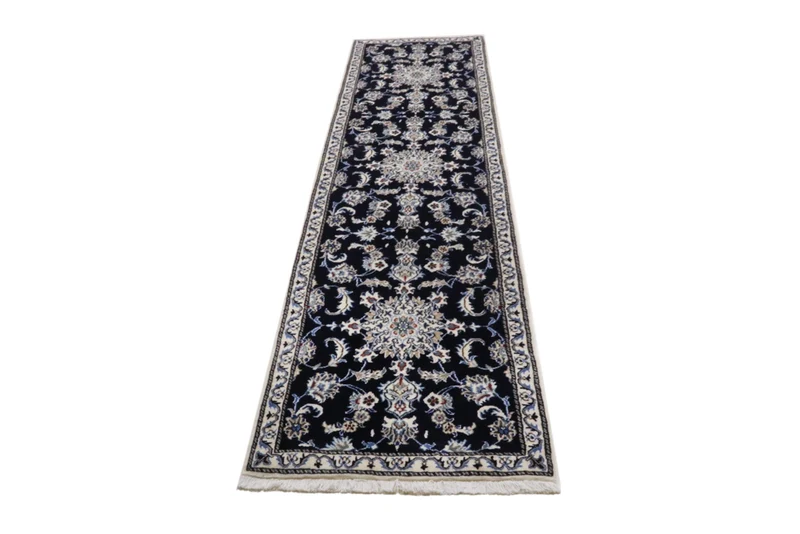 Läufer Perser - Nain - 76 x 290 cm - dunkelblau