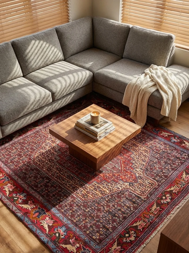 Senneh · Handgeknüpft – Beige, 130x122 cm