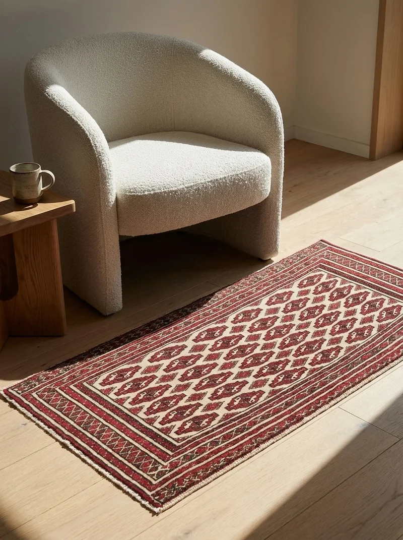 Belutch · Handgeknüpft – Beige, 46x110 cm