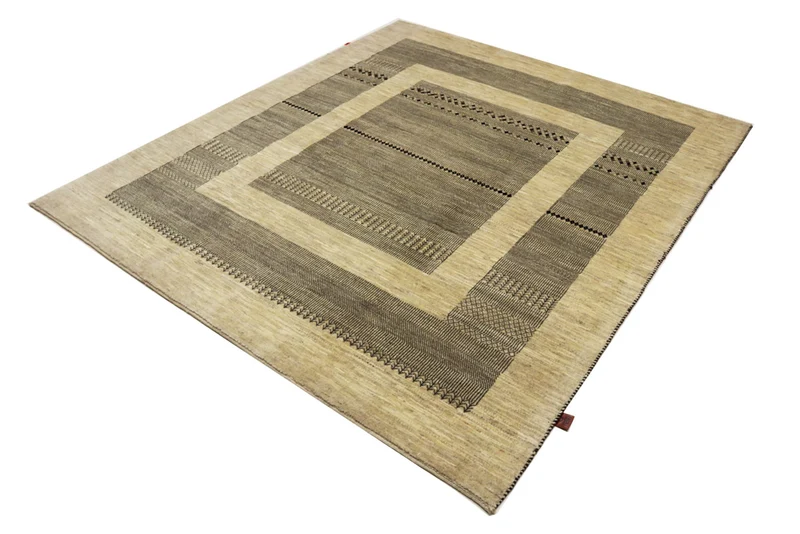 Gabbeh Teppich - Loribaft Indus - 203 x 235 cm - dunkelbeige