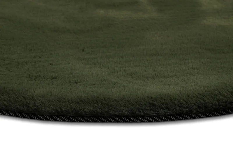 Esprit Teppich Rund Oliv Grün und sehr flauschig Hochflor "Alice"