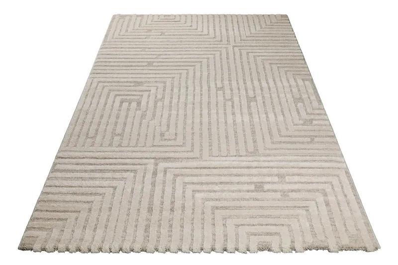Kurzflor Teppich Creme Beige "Hillmar" WECONhome