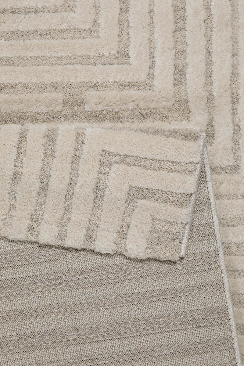Kurzflor Teppich Creme Beige "Hillmar" WECONhome