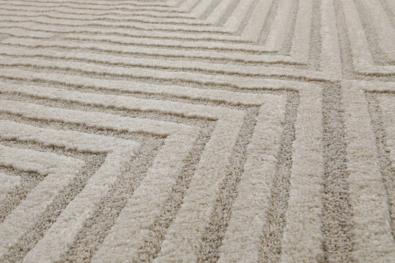 Kurzflor Teppich Creme Beige "Hillmar" WECONhome