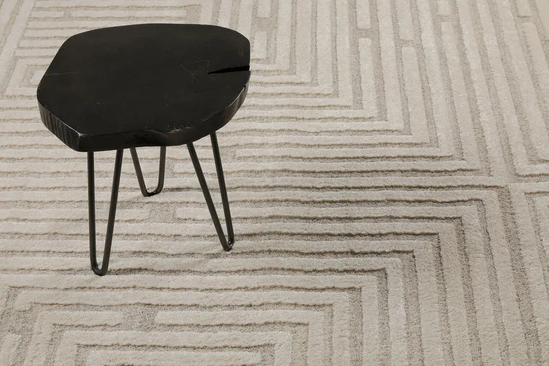 Kurzflor Teppich Creme Beige "Hillmar" WECONhome