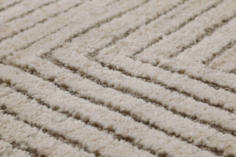Kurzflor Teppich Creme Beige "Mats" WECONhome