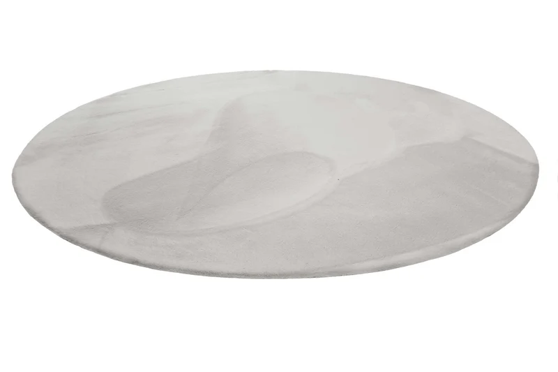 Kunstfell Teppich Rund Beige Grau flauschig und weich "Anna" WECONhome Basics