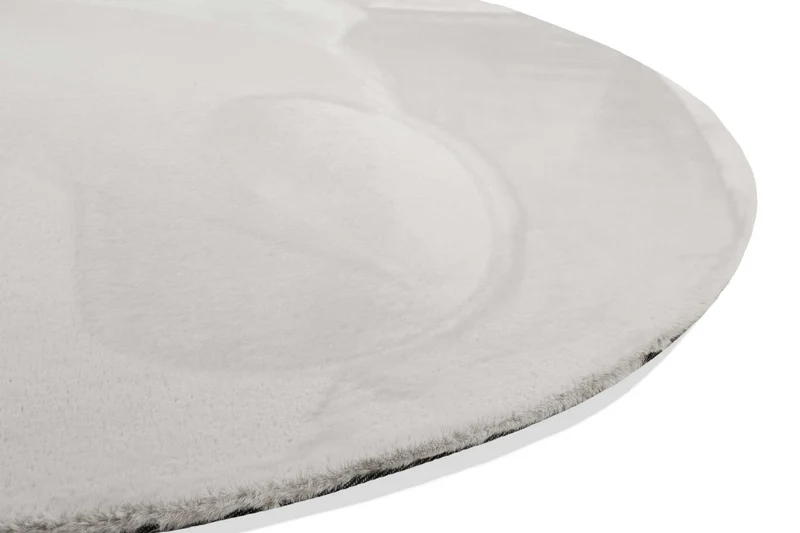 Kunstfell Teppich Rund Beige Grau flauschig und weich "Anna" WECONhome Basics
