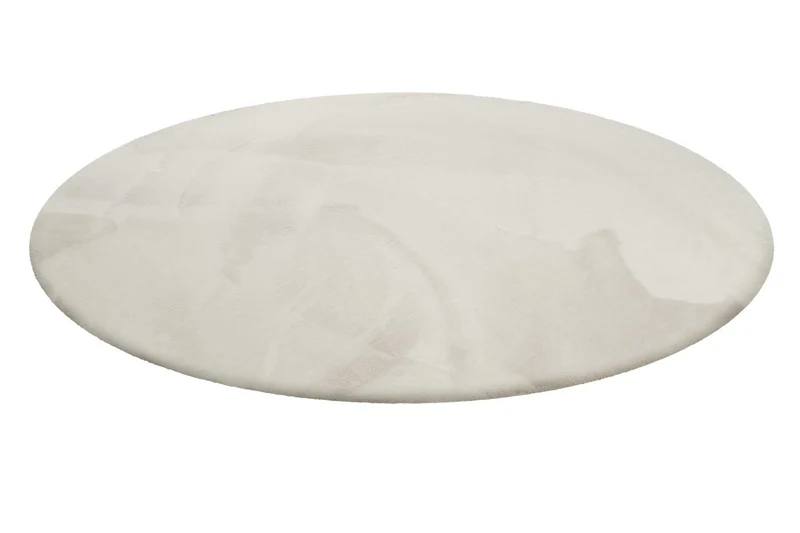 Kunstfell Teppich Rund Creme Beige flauschig und weich "Anna" WECONhome Basics