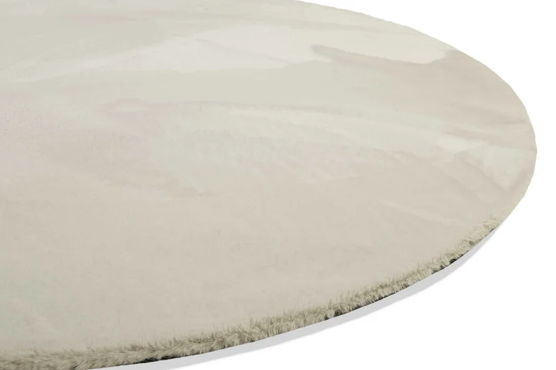 Kunstfell Teppich Rund Creme Beige flauschig und weich "Anna" WECONhome Basics