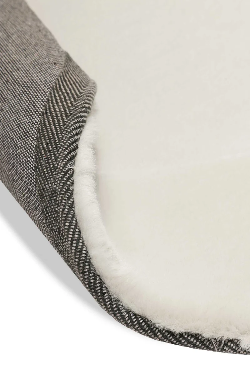 Kunstfell Teppich Rund Creme Beige flauschig und weich "Anna" WECONhome Basics