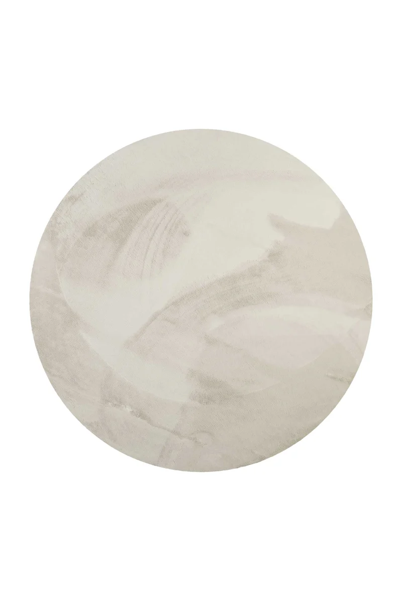 Kunstfell Teppich Rund Creme Beige flauschig und weich "Anna" WECONhome Basics