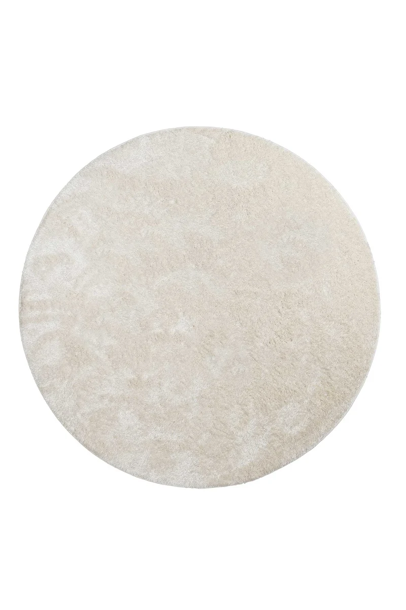 Teppich Rund Creme Weiß Hochflor "Fanny" WECONhome Basics