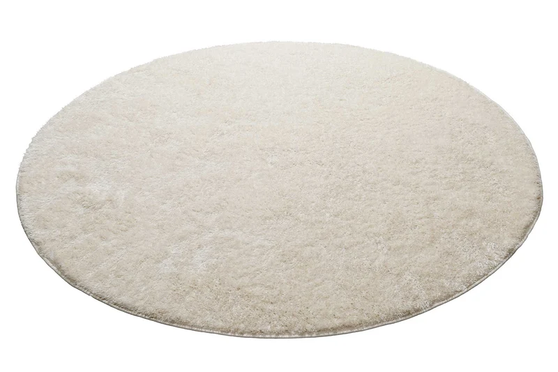 Teppich Rund Creme Weiß Hochflor "Fanny" WECONhome Basics