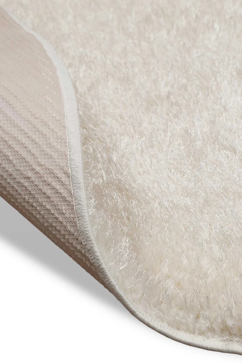 Teppich Rund Creme Weiß Hochflor "Fanny" WECONhome Basics