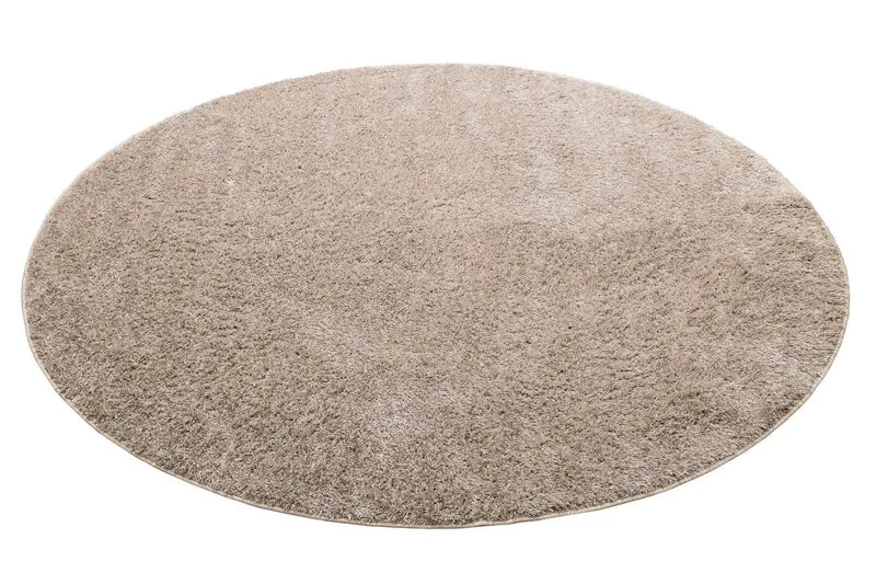 Teppich Rund Beige Sand Hochflor "Fanny" WECONhome Basics