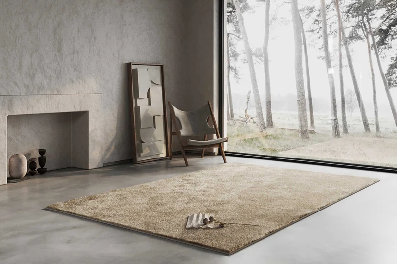Teppich Beige Sand Hochflor "Fanny" WECONhome Basics