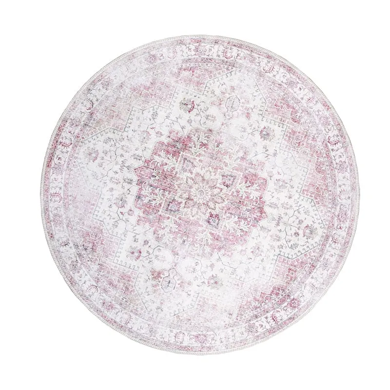 Teppich Vintage Rund - Lago Rot Rosa
