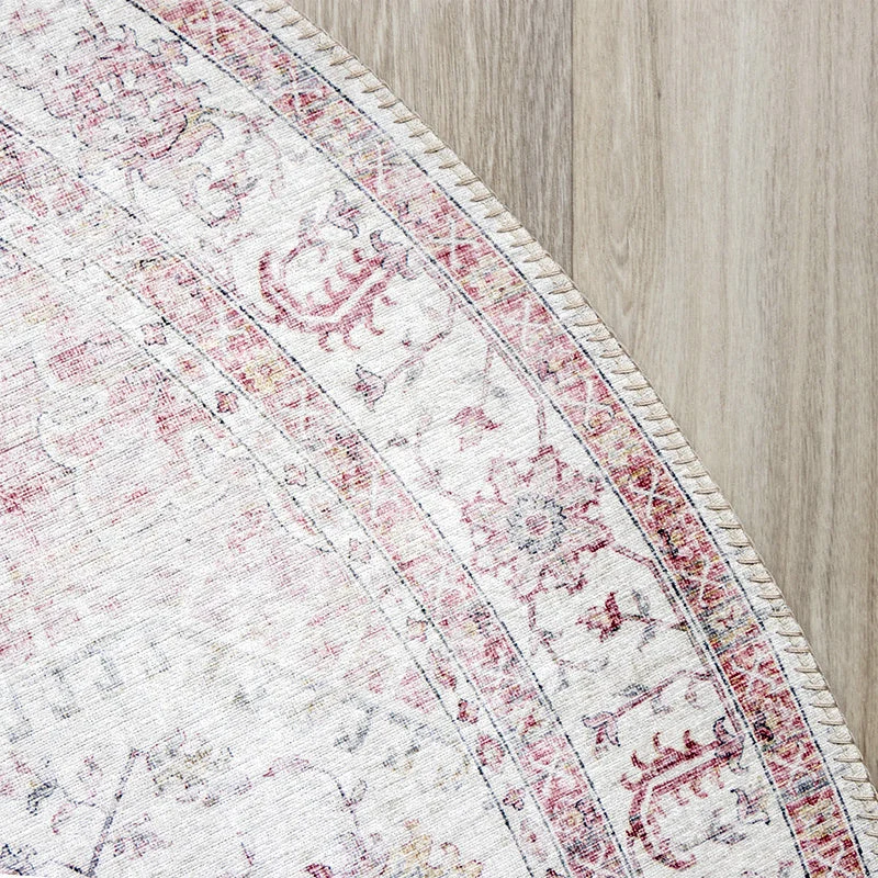 Teppich Vintage Rund - Lago Rot Rosa