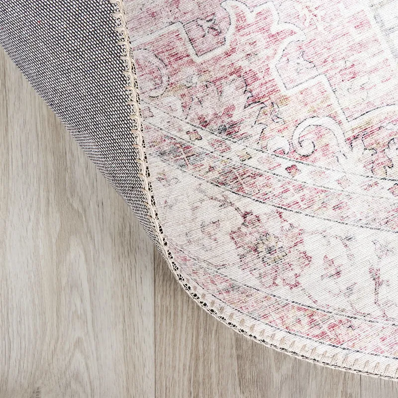 Teppich Vintage Rund - Lago Rot Rosa