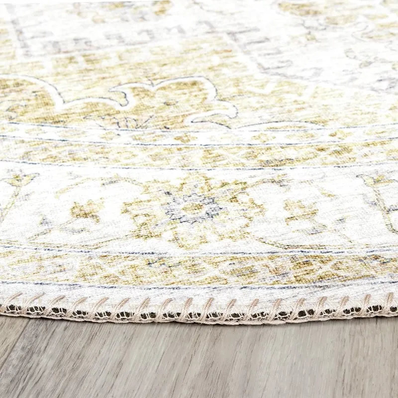 Teppich Vintage Rund - Lago Grün Creme
