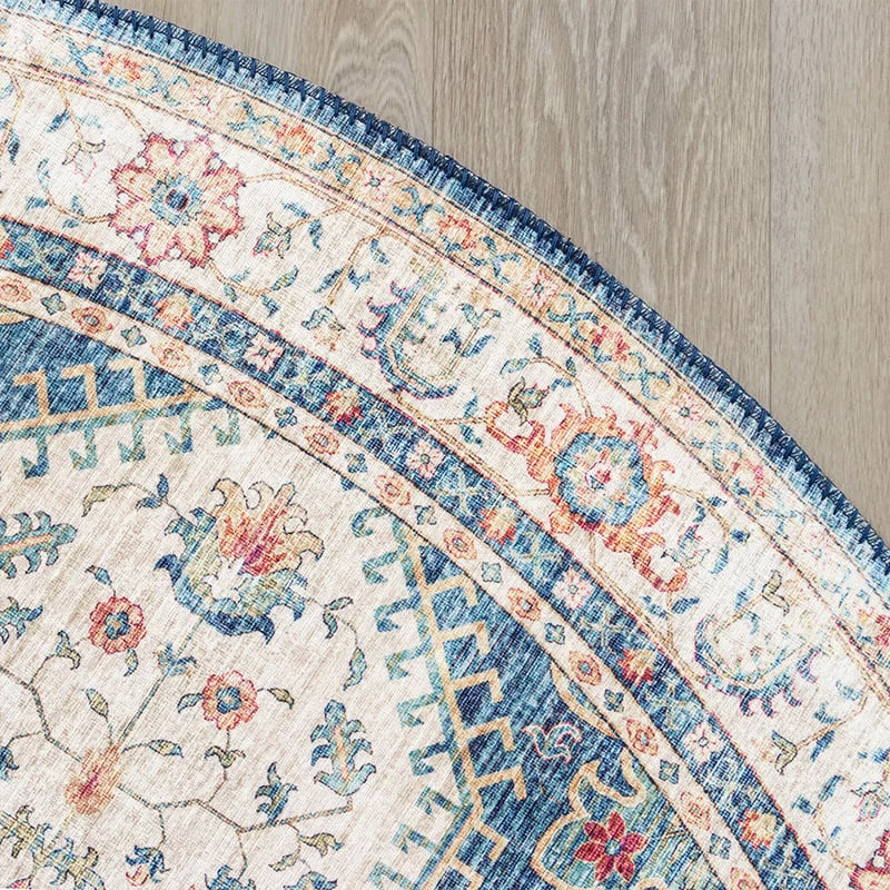 Teppich Vintage Rund - Azara Hellblau