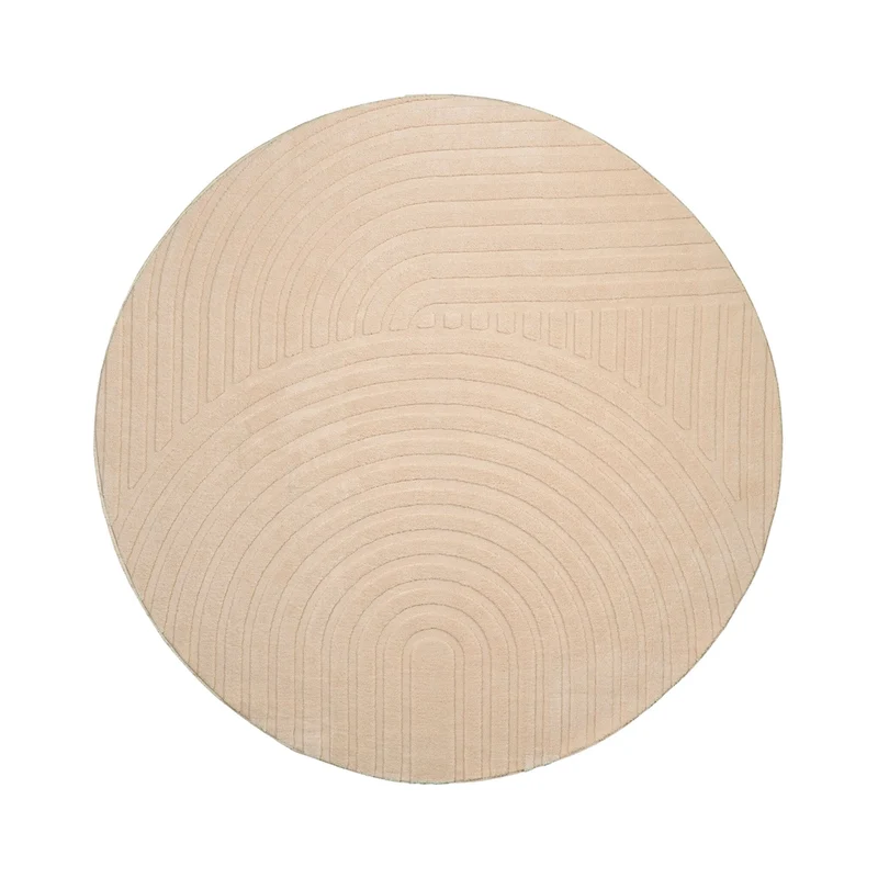 Runder Teppich Wohnzimmer - Charm Curves Beige