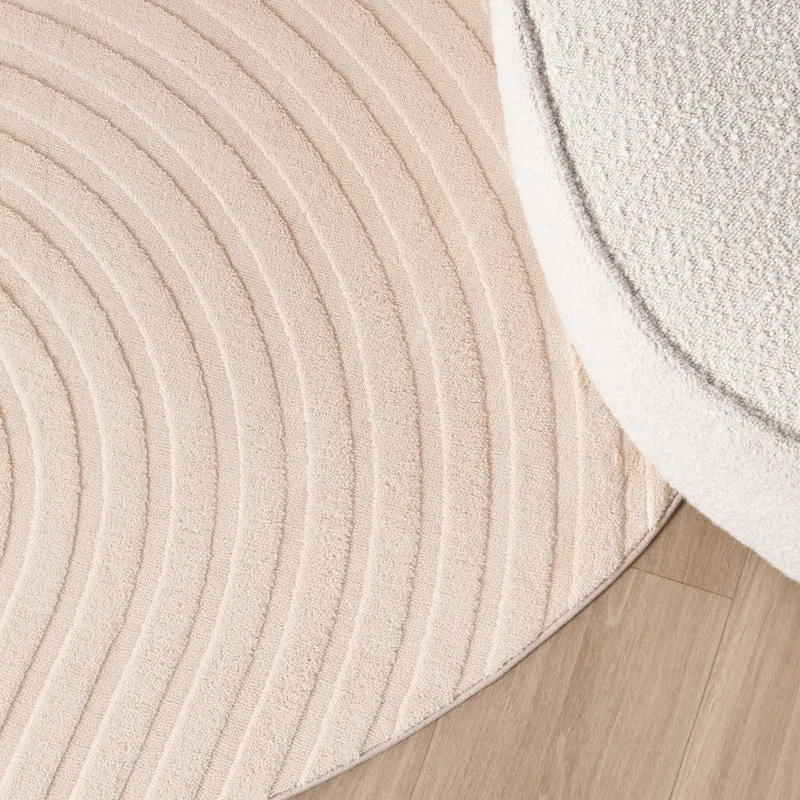 Runder Teppich Wohnzimmer - Charm Curves Beige