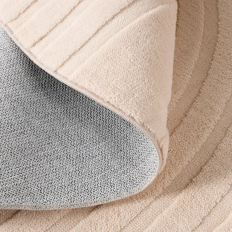 Runder Teppich Wohnzimmer - Charm Curves Beige