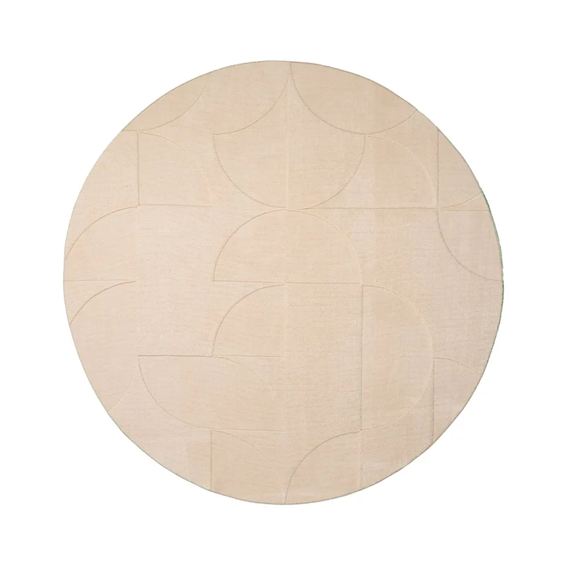 Runder Teppich Wohnzimmer - Charm Circles Beige